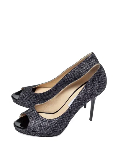 Pre-owned Jimmy Choo Luna Embellished Pumps In Gray