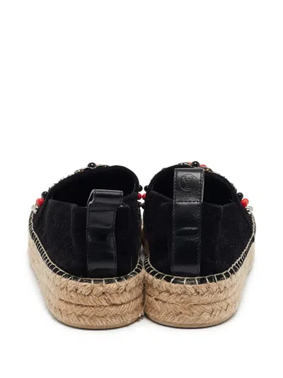 Pre-owned Louis Vuitton Bead-embellishment Espadrilles In Black