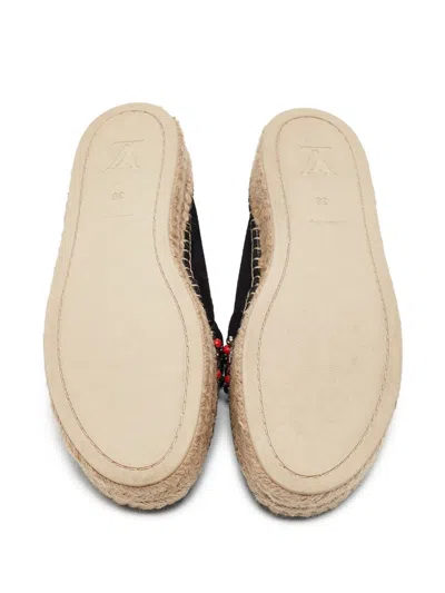 Pre-owned Louis Vuitton Bead-embellishment Espadrilles In Black