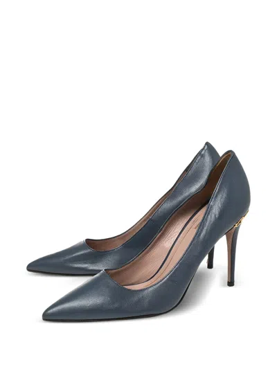 Pre-owned Gucci 90mm Leather Pumps In Blue