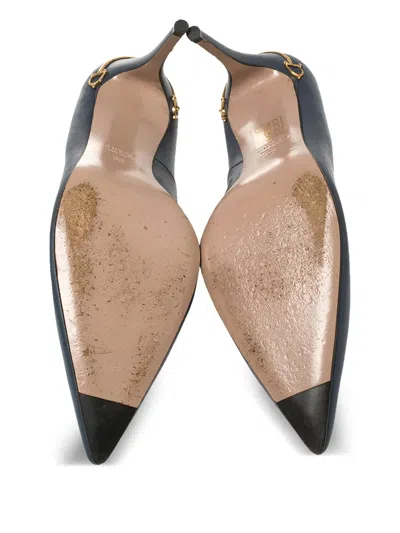 Pre-owned Gucci 90mm Leather Pumps In Blue
