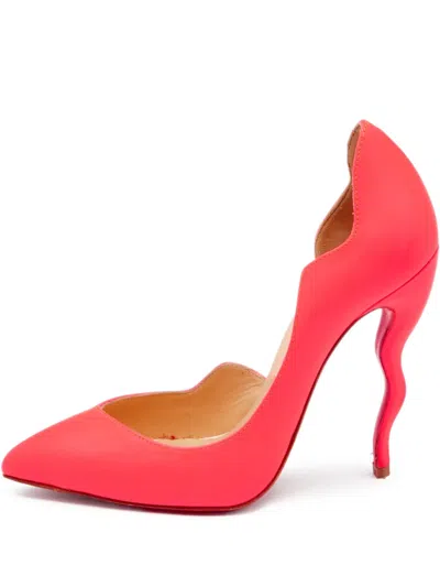 Pre-owned Christian Louboutin 110mm Dalida D'orsay Sculpted Pumps In Pink