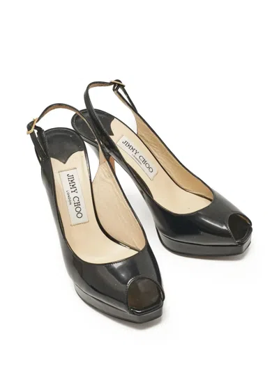 Pre-owned Jimmy Choo 120mm Leather Heeled Sandals In Black
