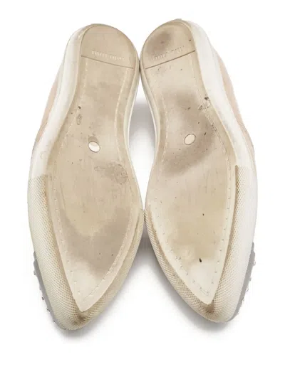 Pre-owned Miu Miu Leather Sneakers In Neutral