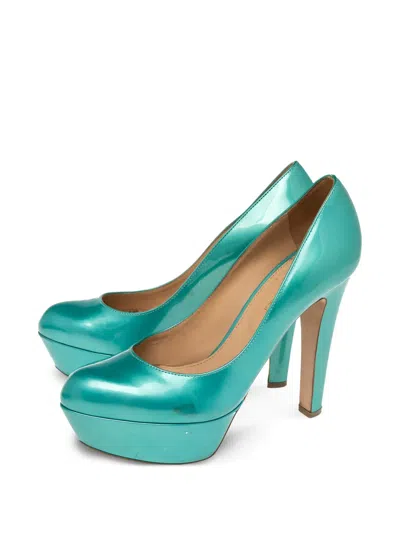Pre-owned Sergio Rossi Vintage  Leather Pumps In Blue