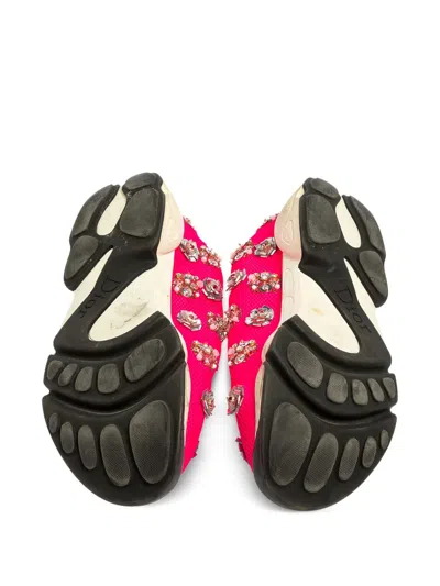 Pre-owned Dior Mesh Fusion Low-top Sneakers In Pink