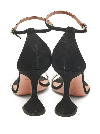 Pre-owned Amina Muaddi  100mm Vita Embellished Sandals In Black