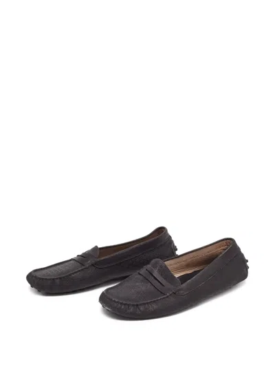 Pre-owned Tod's Vintage Leather Loafers In Black