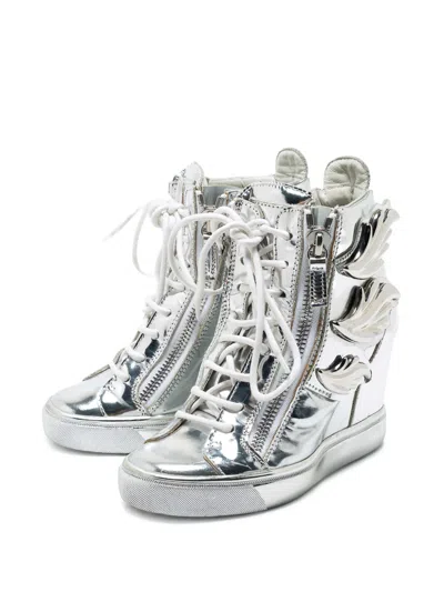 Pre-owned Giuseppe Zanotti Vintage Metallic Wedge Sneakers