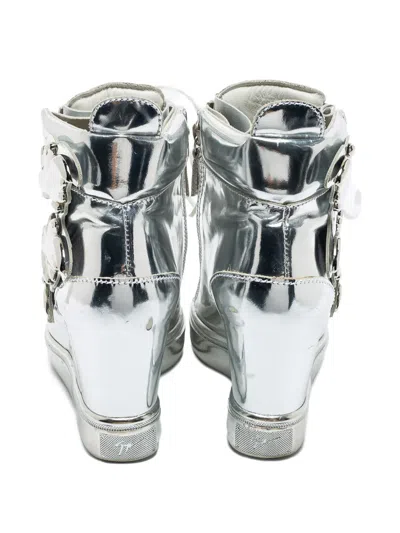 Pre-owned Giuseppe Zanotti Vintage Metallic Wedge Sneakers