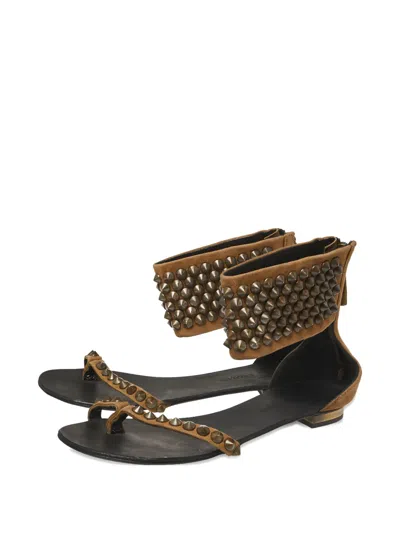 Pre-owned Giuseppe Zanotti Vintage  Suede Sandals In Brown