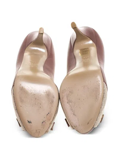 Pre-owned Valentino 120mm Peep-toe Pumps In Brown