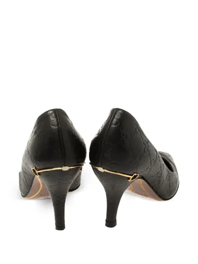 Pre-owned Gucci Adina Leather Point-toe Pumps In Black
