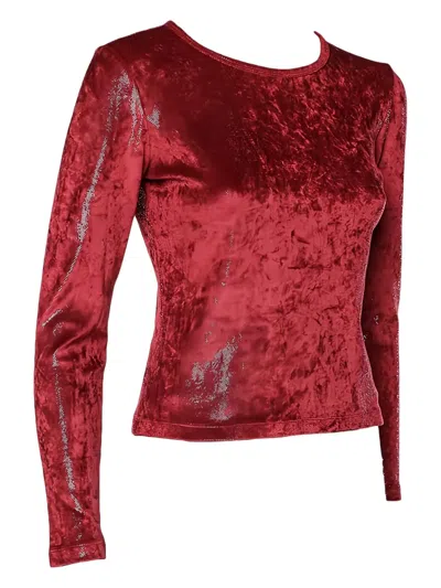 Pre-owned Moschino Velvet Long-sleeve Top