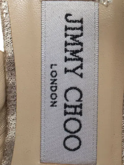 Pre-owned Jimmy Choo 150mm Leopard-print Heeled Sandals In Silver