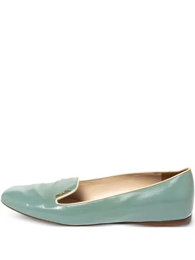 Pre-owned Prada Leather Slippers In Blue