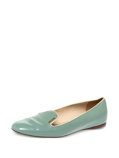 Pre-owned Prada Leather Slippers In Blue