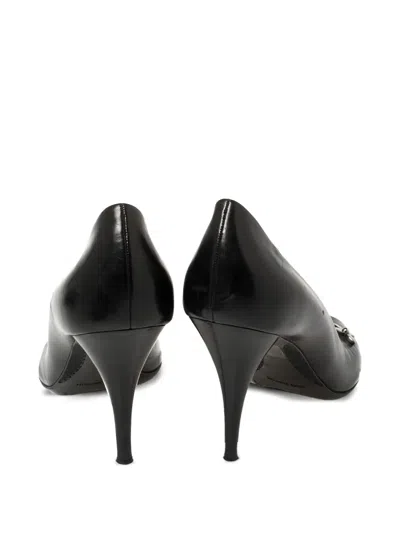 Pre-owned Louis Vuitton 100mm Peep-toe Pumps In Black