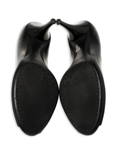 Pre-owned Louis Vuitton 100mm Peep-toe Pumps In Black