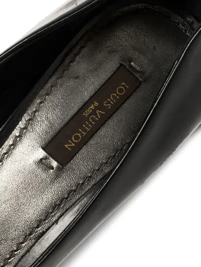 Pre-owned Louis Vuitton 100mm Peep-toe Pumps In Black