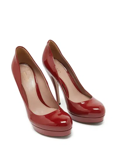 Pre-owned Gucci 140mm Platform Pumps In Red