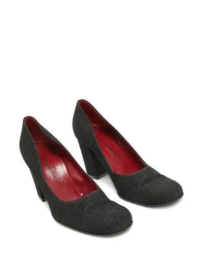 Pre-owned Dolce & Gabbana 95mm Leather Block-heel Pumps