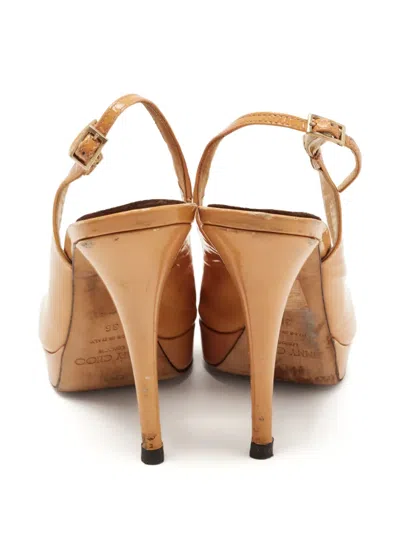 Pre-owned Jimmy Choo 120mm Vita Pumps In Neutral