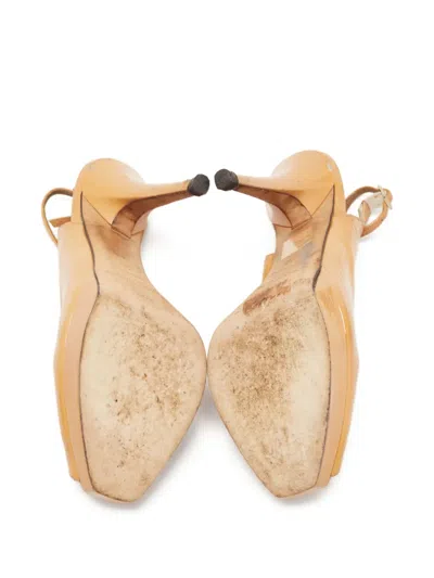 Pre-owned Jimmy Choo 120mm Vita Pumps In Neutral