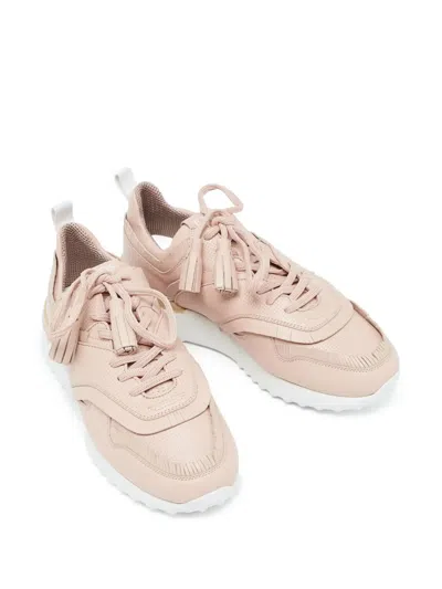 Pre-owned Tod's Vintage Leather Lace-up Sneakers In Pink