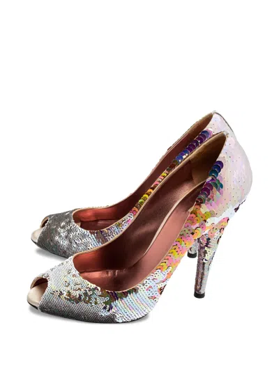 Pre-owned Miu Miu 125mm Sequins Embellished Pumps