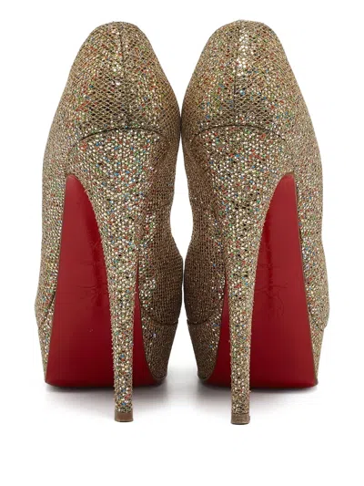 Pre-owned Christian Louboutin Lady Peep-toe Pumps In Gold