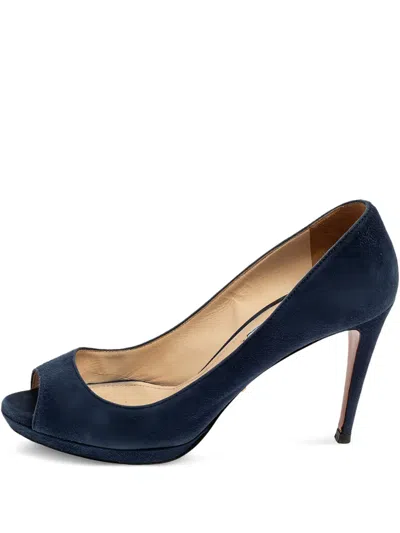 Pre-owned Prada Suede Pumps In Blue