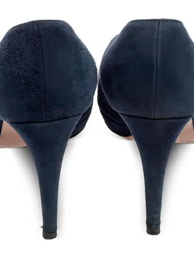 Pre-owned Prada Suede Pumps In Blue