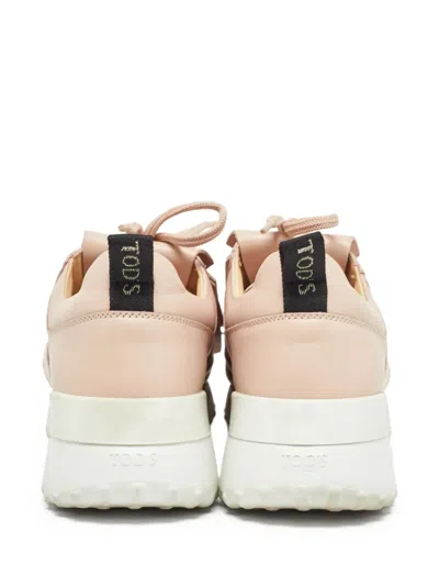 Pre-owned Tod's Vintage Fringed Leather Sneakers In Pink