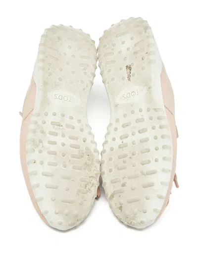 Pre-owned Tod's Vintage Fringed Leather Sneakers In Pink