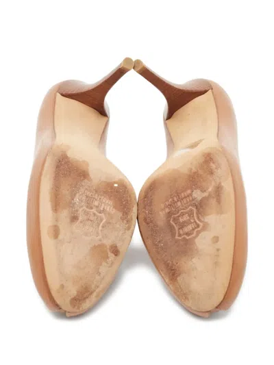 Pre-owned Stuart Weitzman  120mm Peep-toe Pumps In Brown
