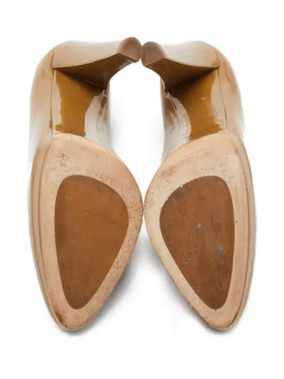 Pre-owned Miu Miu 120mm Patent Pumps In Brown