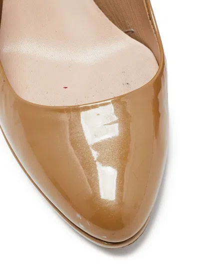 Pre-owned Miu Miu 120mm Patent Pumps In Brown