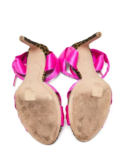 Pre-owned Sophia Webster  105mm Satin Bow-embellished Sandals In Pink