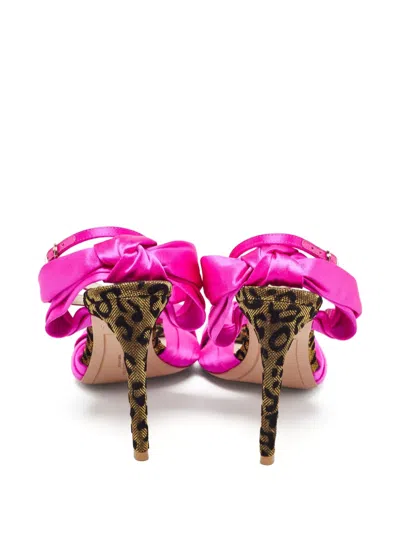 Pre-owned Sophia Webster  105mm Satin Bow-embellished Sandals In Pink