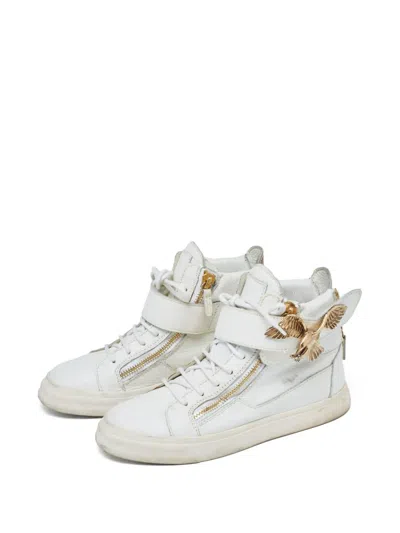 Pre-owned Giuseppe Zanotti Vintage Eagle-embellishment High-top Sneakers In White