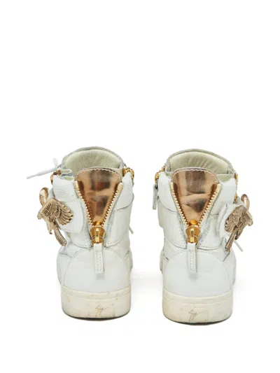 Pre-owned Giuseppe Zanotti Vintage Eagle-embellishment High-top Sneakers In White