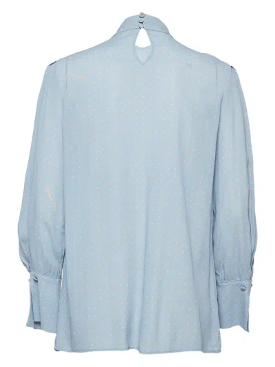 Pre-owned Elisabetta Franchi  Polka-dot Blouse In Blue