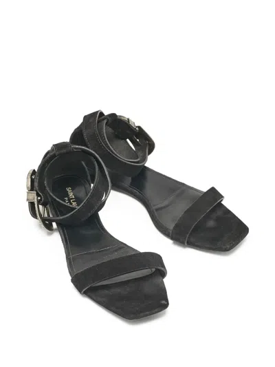 Pre-owned Saint Laurent Suede Flat Sandals