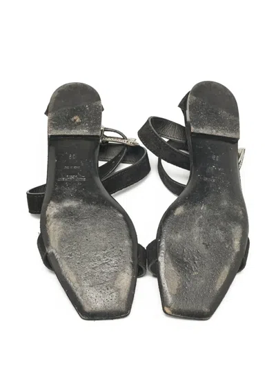 Pre-owned Saint Laurent Suede Flat Sandals