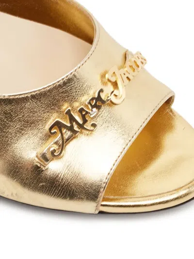 Pre-owned Marc Jacobs  100mm Leather Mules In Gold