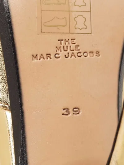 Pre-owned Marc Jacobs  100mm Leather Mules In Gold