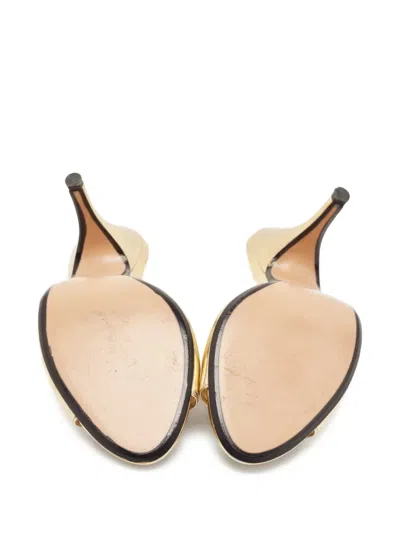 Pre-owned Marc Jacobs  100mm Leather Mules In Gold
