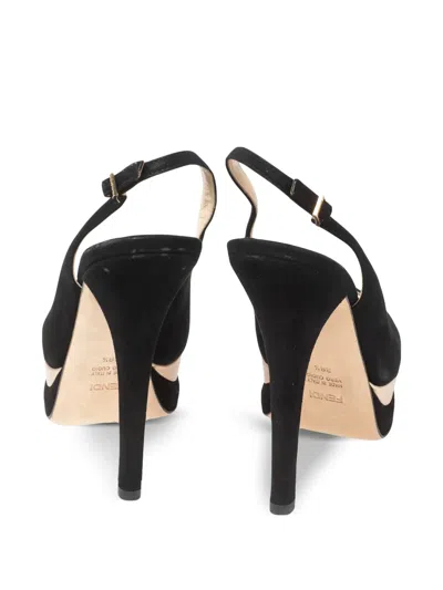 Pre-owned Fendi 140mm Suede Pumps In Black