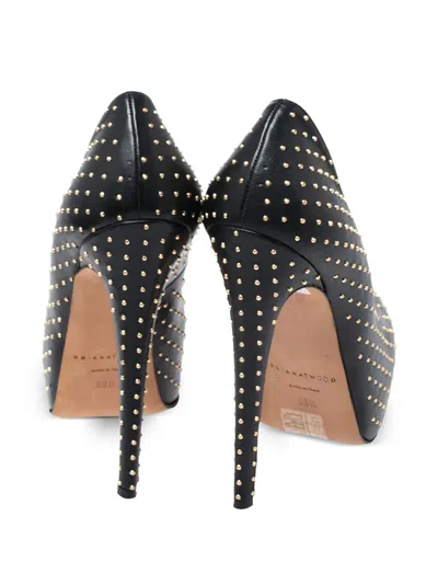 Pre-owned Brian Atwood Stud-embellished Pumps In Black